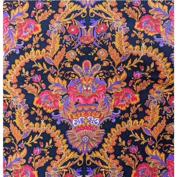 5.5+ YDS OPULENT TAPESTRY FABRIC Vintage 1970s Heavy Upholstery Decorator Cotton - Picture 1 of 7